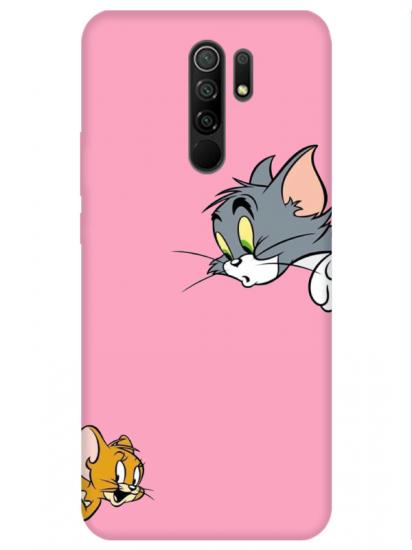 Redmi 9 Tom And Jerry Pembe Telefon Kılıfı