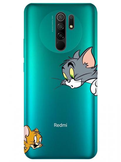 Redmi 9 Tom And Jerry Şeffaf Telefon Kılıfı