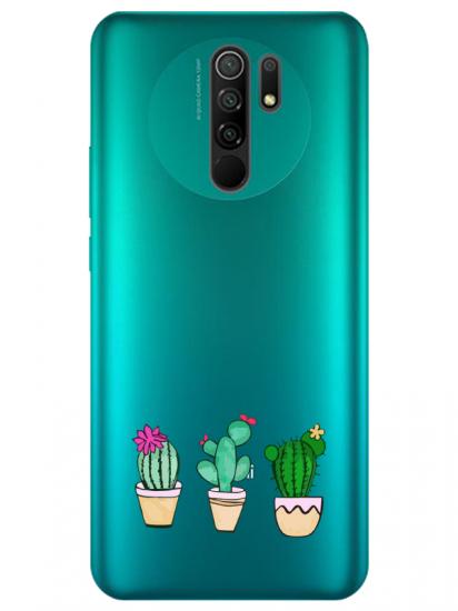 Redmi 9 Kaktüs Şeffaf Telefon Kılıfı