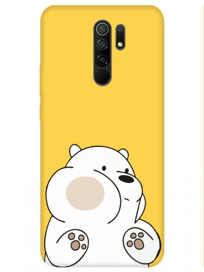 Redmi 9 Panda Sarı Telefon Kılıfı