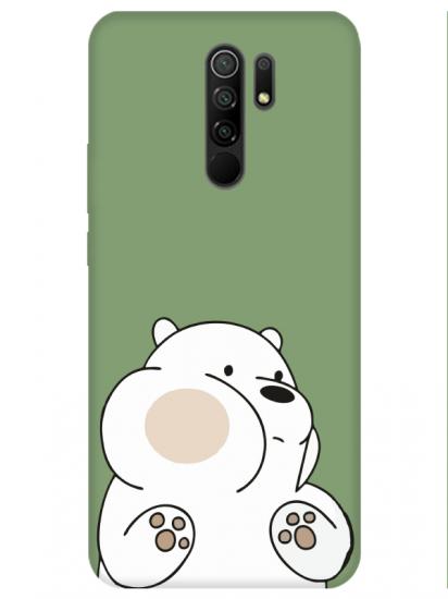 Redmi 9 Panda Yeşil Telefon Kılıfı