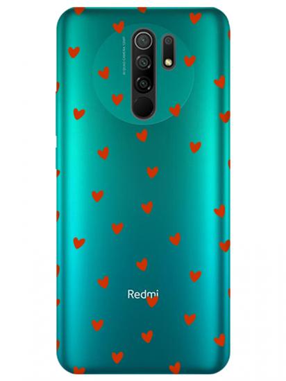 Redmi 9 Minik Kalpler Şeffaf Telefon Kılıfı