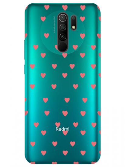 Redmi 9 Minik Kalpler Şeffaf Telefon Kılıfı