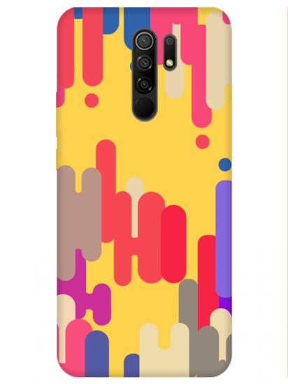 Redmi 9 Pop Art Sarı Telefon Kılıfı