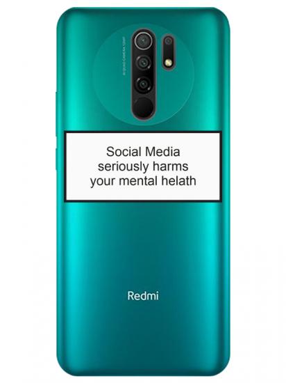 Redmi 9 Social Media Şeffaf Telefon Kılıfı