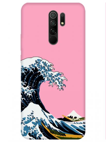 Redmi 9 Kanagawa Pembe Telefon Kılıfı