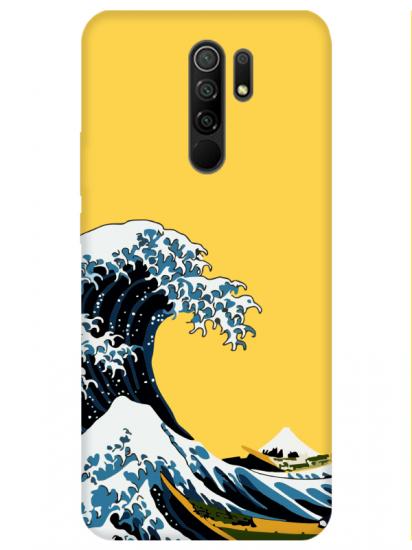 Redmi 9 Kanagawa Sarı Telefon Kılıfı