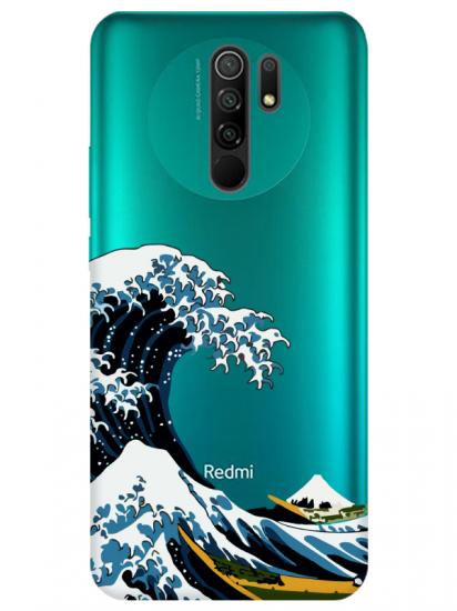 Redmi 9 Kanagawa Şeffaf Telefon Kılıfı