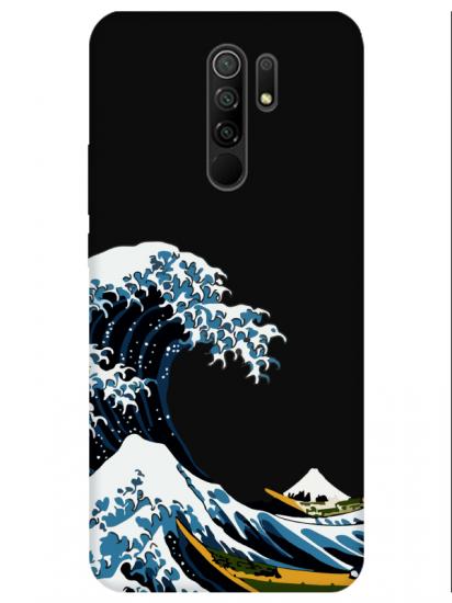 Redmi 9 Kanagawa Siyah Telefon Kılıfı