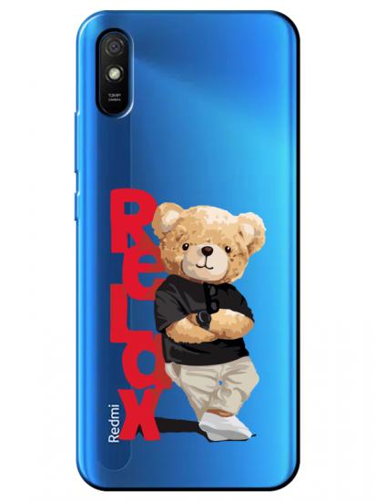 Redmi 9A Teddy Bear Relax Şeffaf Telefon Kılıfı