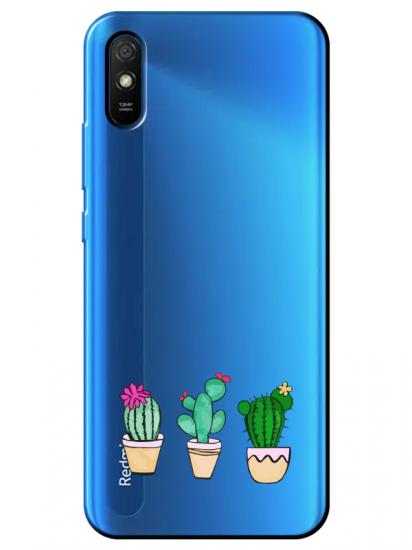 Redmi 9A Kaktüs Şeffaf Telefon Kılıfı