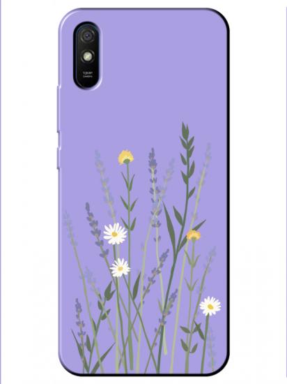 Redmi 9A Lavanta Desenli Lila Telefon Kılıfı