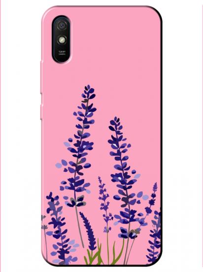 Redmi 9A Lavanta Desenli Pembe Telefon Kılıfı