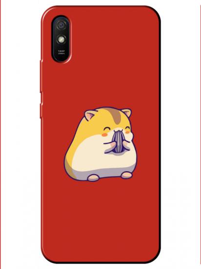 Redmi 9A Sevimli Hamster Kırmızı Telefon Kılıfı