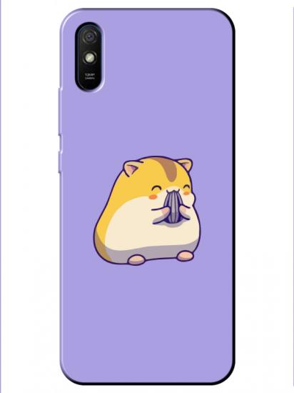 Redmi 9A Sevimli Hamster Lila Telefon Kılıfı