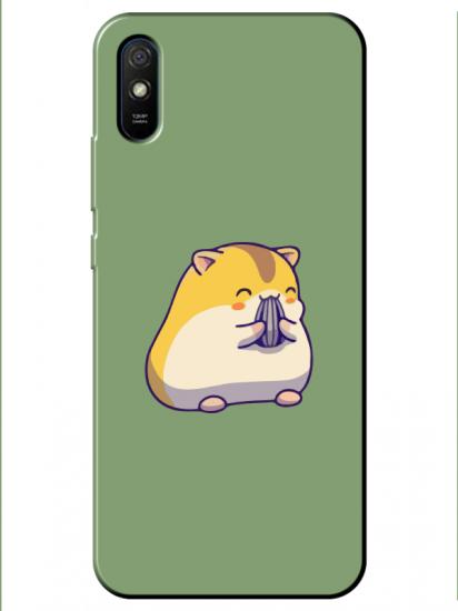 Redmi 9A Sevimli Hamster Yeşil Telefon Kılıfı