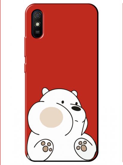 Redmi 9A Panda Kırmızı Telefon Kılıfı