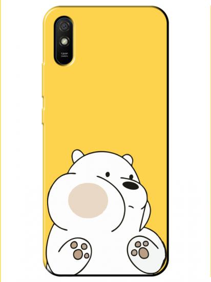 Redmi 9A Panda Sarı Telefon Kılıfı