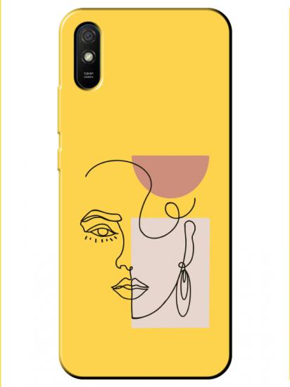 Redmi 9A Women Art Sarı Telefon Kılıfı