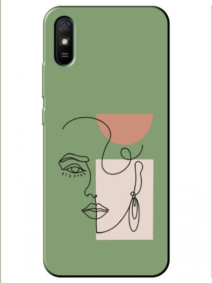 Redmi 9A Women Art Yeşil Telefon Kılıfı