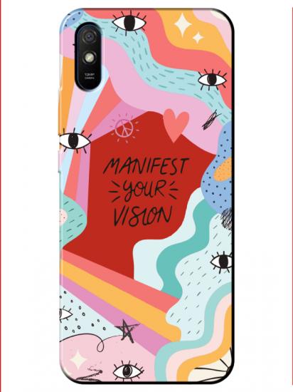 Redmi 9A Manifest Your Vision Kırmızı Telefon Kılıfı