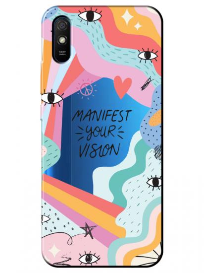 Redmi 9A Manifest Your Vision Şeffaf Telefon Kılıfı