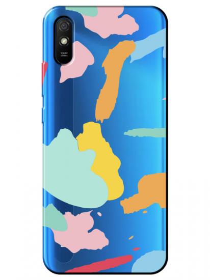 Redmi 9A Sanatsal Boyalar Şeffaf Telefon Kılıfı