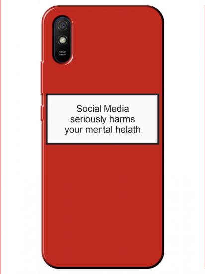 Redmi 9A Social Media Kırmızı Telefon Kılıfı