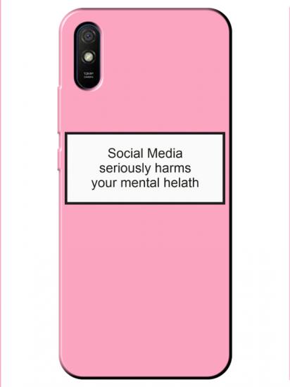 Redmi 9A Social Media Pembe Telefon Kılıfı