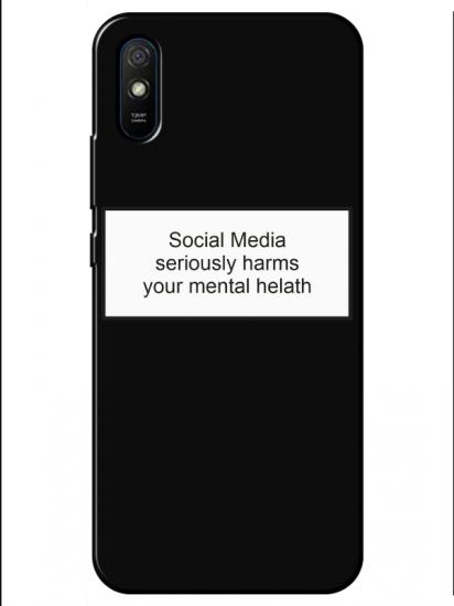 Redmi 9A Social Media Siyah Telefon Kılıfı