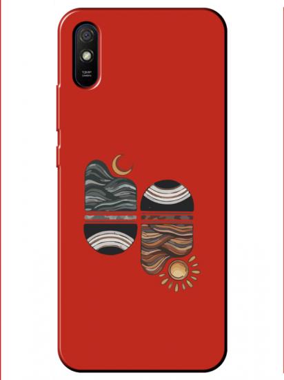 Redmi 9A Sunset Wave Kırmızı Telefon Kılıfı