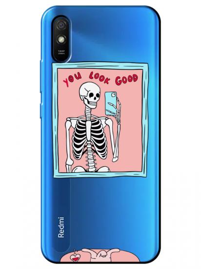 Redmi 9A You Look Good İskelet Şeffaf Telefon Kılıfı