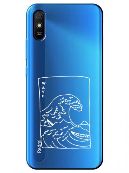 Redmi 9A Kanagawa Wave Şeffaf Telefon Kılıfı