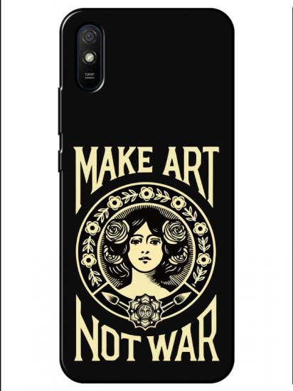 Redmi 9A Make Art Not War Siyah Telefon Kılıfı