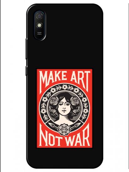 Redmi 9A Make Art Not War Siyah Telefon Kılıfı