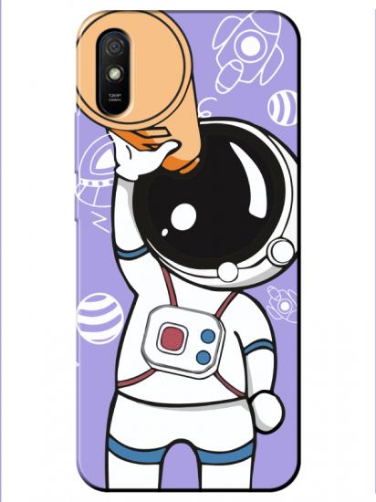 Redmi 9A Astronot Lila Telefon Kılıfı