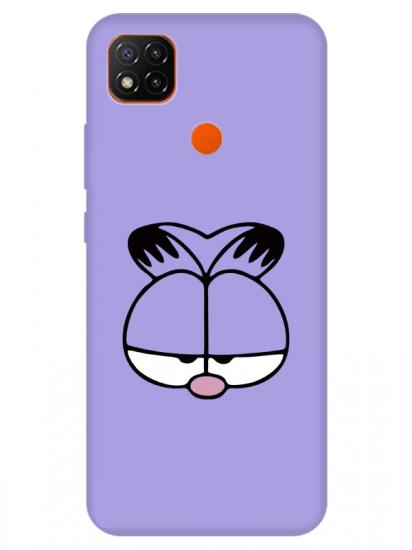 Redmi 9C Garfield Lila Telefon Kılıfı