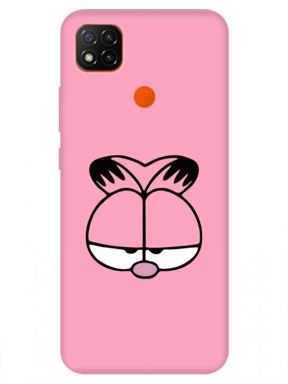 Redmi 9C Garfield Pembe Telefon Kılıfı