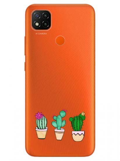 Redmi 9C Kaktüs Şeffaf Telefon Kılıfı