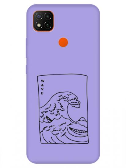 Redmi 9C Kanagawa Wave Lila Telefon Kılıfı