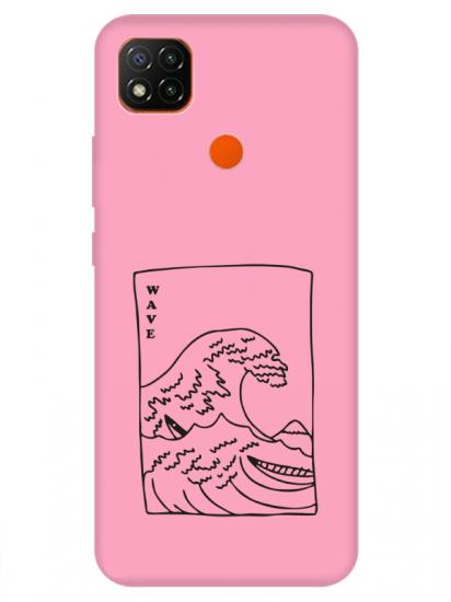 Redmi 9C Kanagawa Wave Pembe Telefon Kılıfı