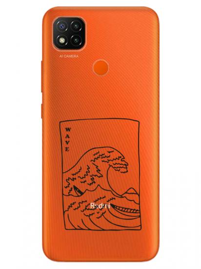 Redmi 9C Kanagawa Wave Şeffaf Telefon Kılıfı