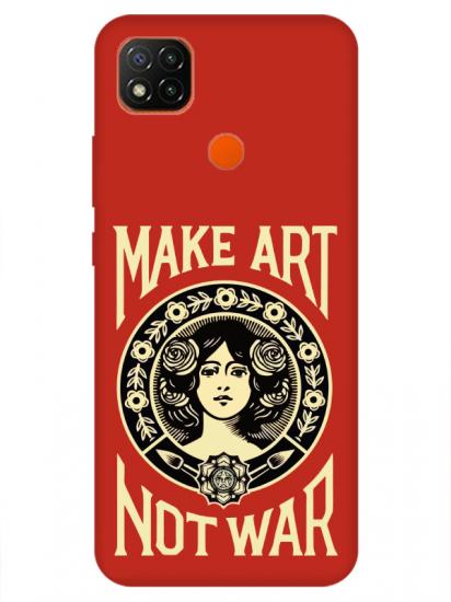 Redmi 9C Make Art Not War Kırmızı Telefon Kılıfı