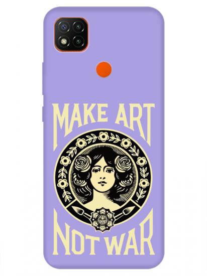 Redmi 9C Make Art Not War Lila Telefon Kılıfı