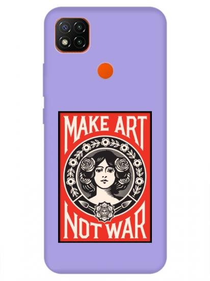 Redmi 9C Make Art Not War Lila Telefon Kılıfı