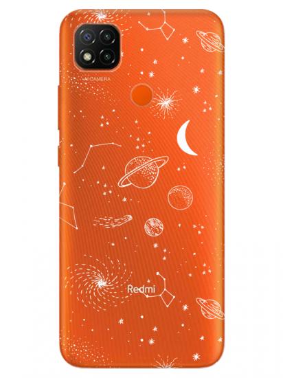 Redmi 9C Gezegenler Şeffaf Telefon Kılıfı