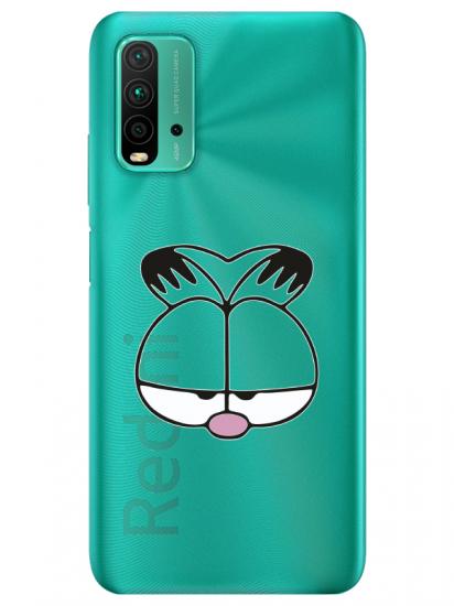 Redmi 9T Garfield Şeffaf Telefon Kılıfı