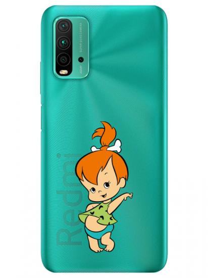 Redmi 9T Taş Devri Kız Bebek Şeffaf Telefon Kılıfı