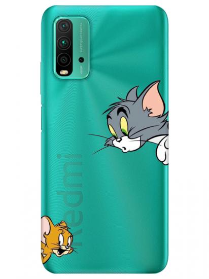 Redmi 9T Tom And Jerry Şeffaf Telefon Kılıfı