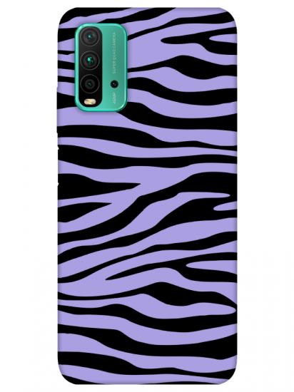 Redmi 9T Zebra Desen Lila Telefon Kılıfı